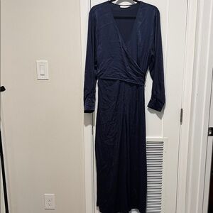 Lush Deep Blue Long Sleeve Jumpsuit